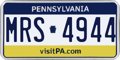PA license plate MRS4944