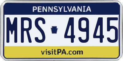 PA license plate MRS4945