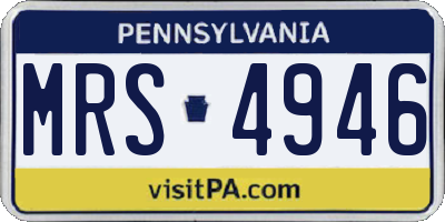 PA license plate MRS4946