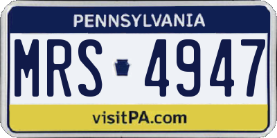 PA license plate MRS4947