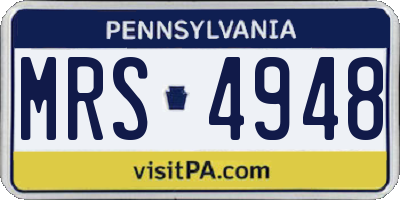 PA license plate MRS4948