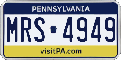 PA license plate MRS4949