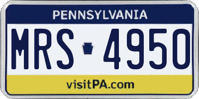PA license plate MRS4950