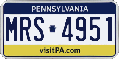 PA license plate MRS4951