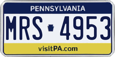 PA license plate MRS4953