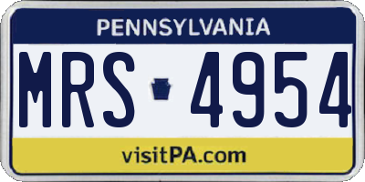 PA license plate MRS4954