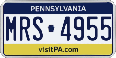 PA license plate MRS4955