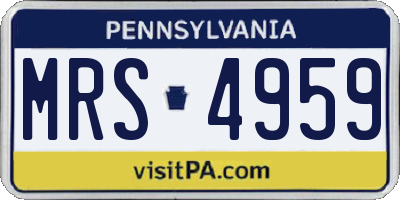 PA license plate MRS4959