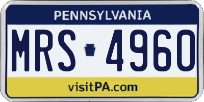 PA license plate MRS4960