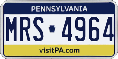 PA license plate MRS4964