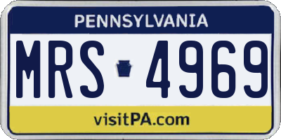 PA license plate MRS4969