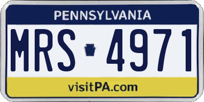 PA license plate MRS4971