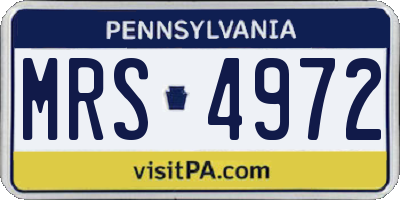 PA license plate MRS4972