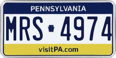 PA license plate MRS4974