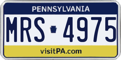 PA license plate MRS4975