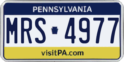 PA license plate MRS4977