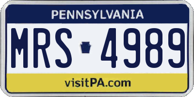 PA license plate MRS4989