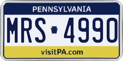 PA license plate MRS4990