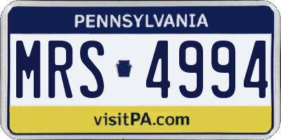 PA license plate MRS4994