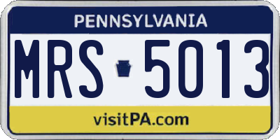 PA license plate MRS5013