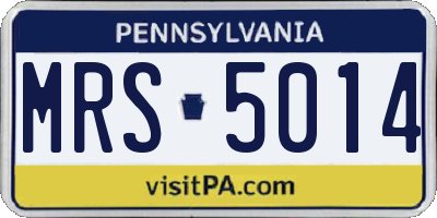 PA license plate MRS5014
