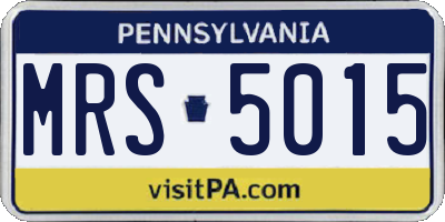 PA license plate MRS5015