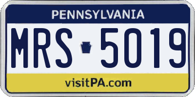 PA license plate MRS5019