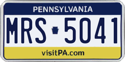 PA license plate MRS5041