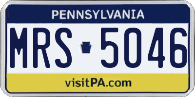 PA license plate MRS5046