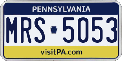 PA license plate MRS5053