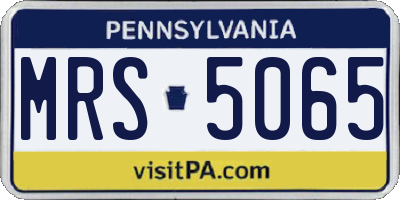 PA license plate MRS5065