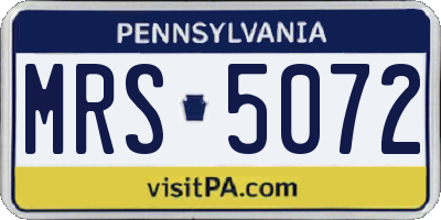 PA license plate MRS5072