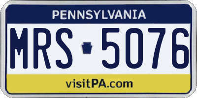 PA license plate MRS5076