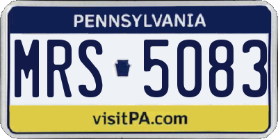 PA license plate MRS5083