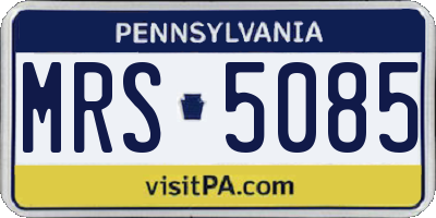 PA license plate MRS5085