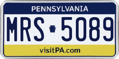 PA license plate MRS5089