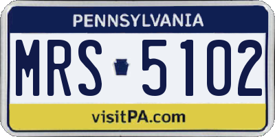 PA license plate MRS5102