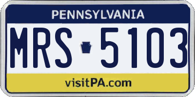 PA license plate MRS5103