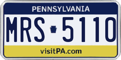 PA license plate MRS5110
