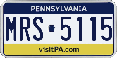 PA license plate MRS5115