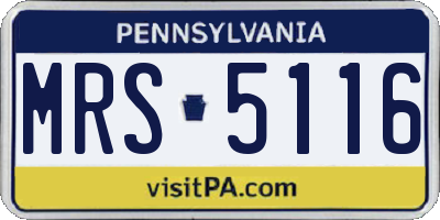PA license plate MRS5116