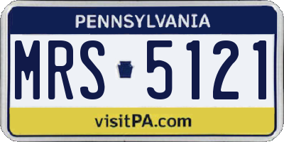 PA license plate MRS5121
