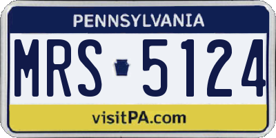 PA license plate MRS5124