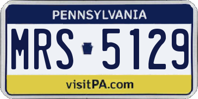 PA license plate MRS5129