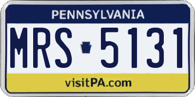 PA license plate MRS5131