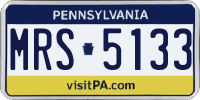 PA license plate MRS5133