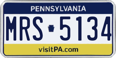 PA license plate MRS5134
