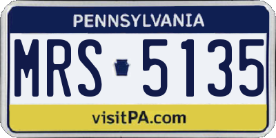 PA license plate MRS5135