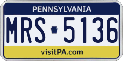 PA license plate MRS5136