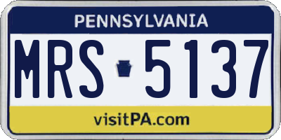 PA license plate MRS5137